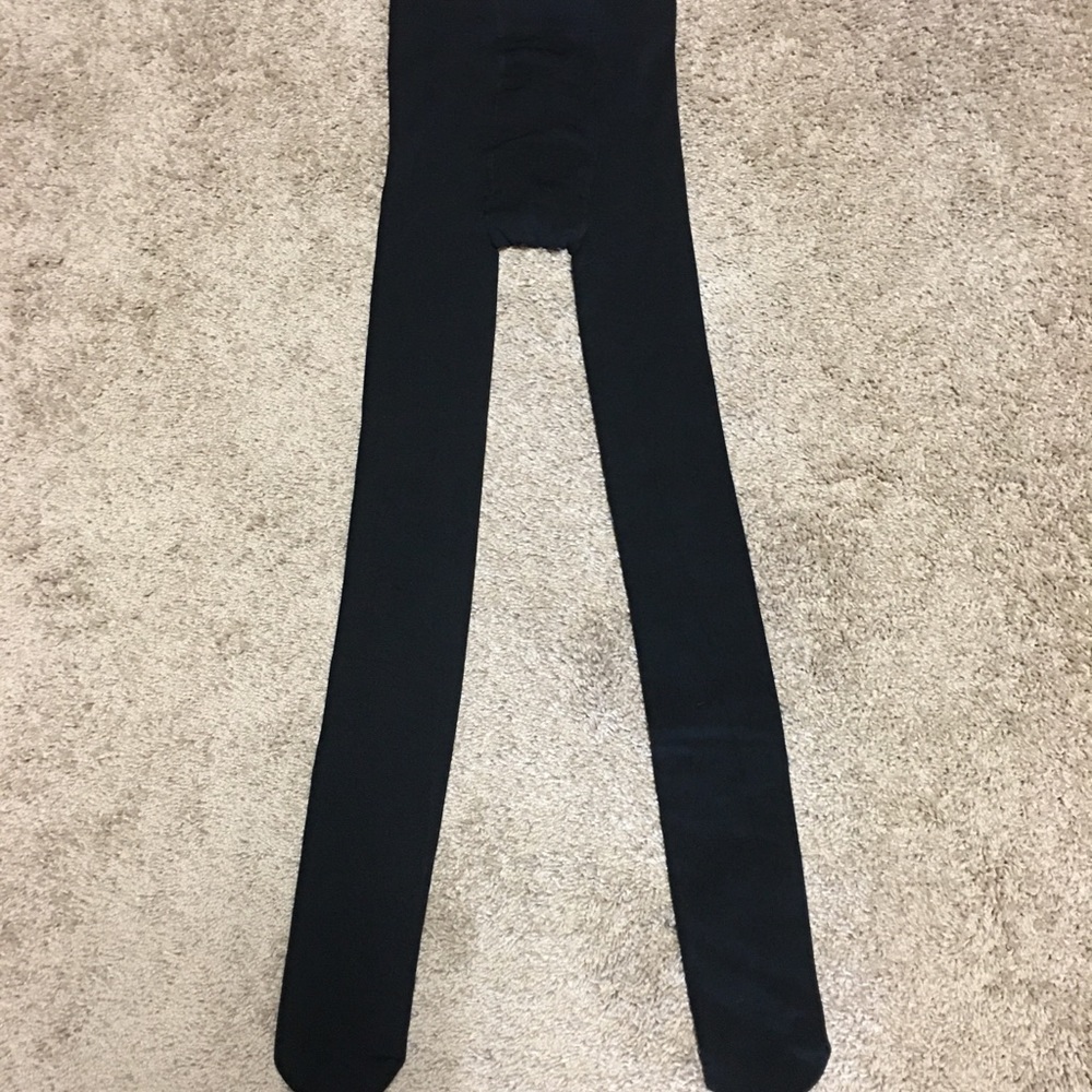 Black Lined Stockings with Feet